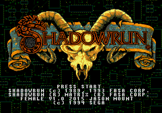 Shadowrun Female Player Title Screen